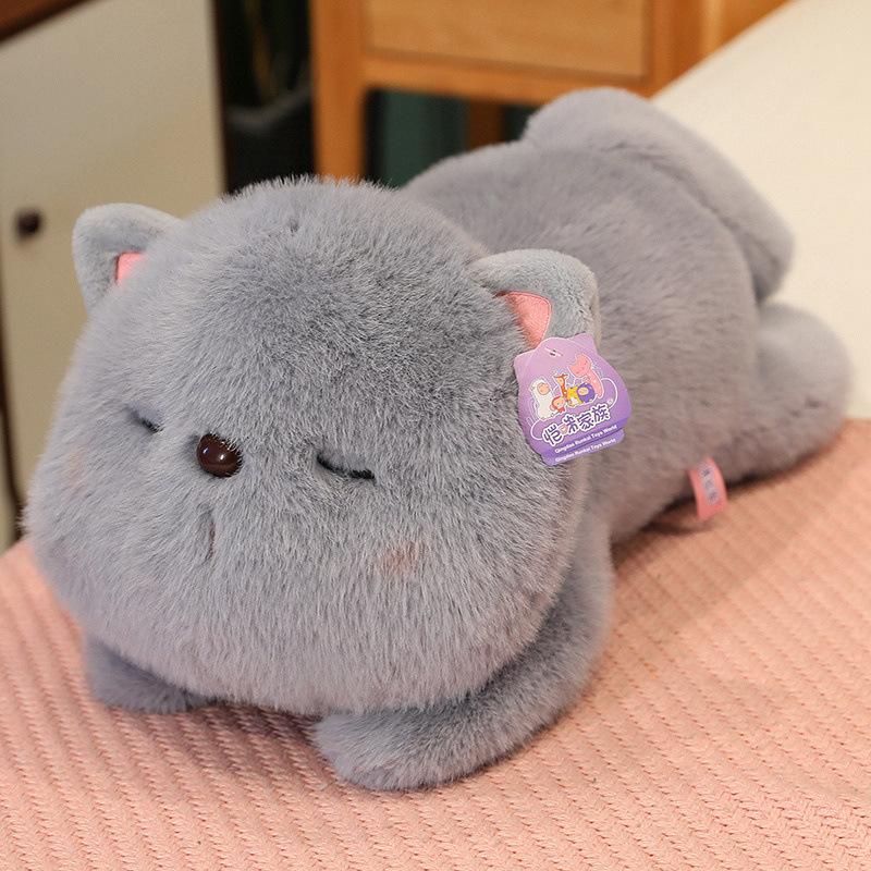 Sleeping Cat Throw Pillow Plush Toy Doll Cat Doll Children Soothing Rag Doll Birthday Gift