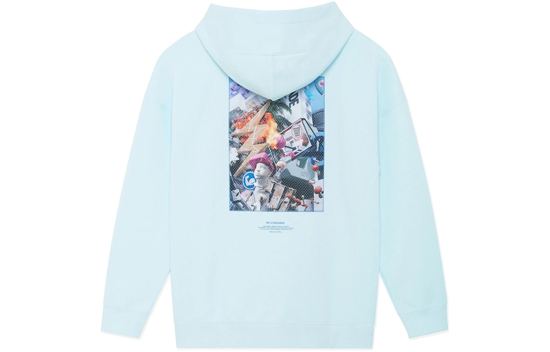 Li Ning Sweatshirts Unisex Blue Hooded Moderate Regular AWDSE73-3 L