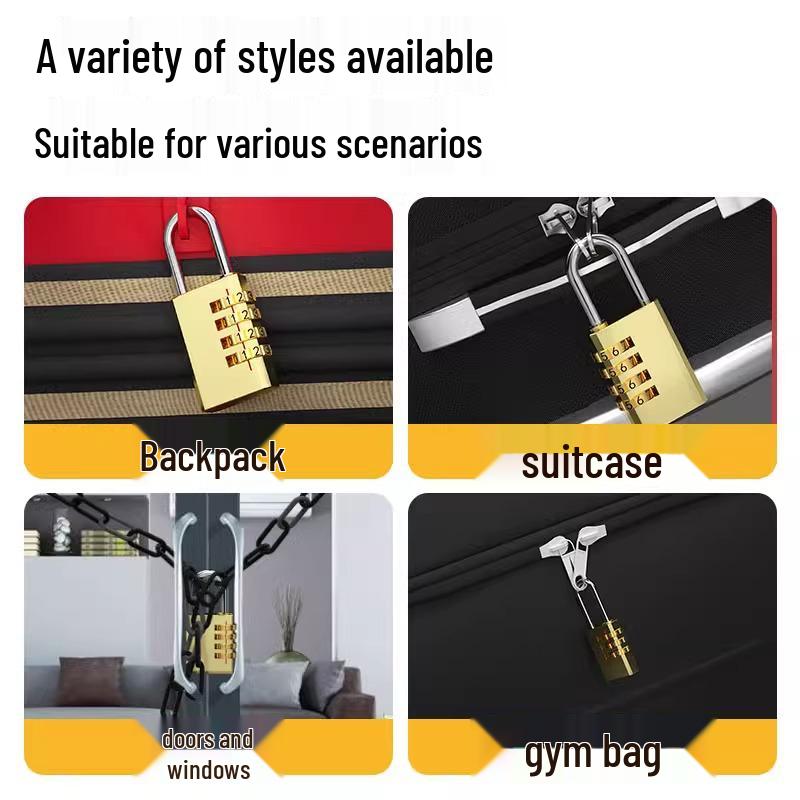 Solid Copper Waterproof Mini Combination Padlock for Suitcases, Dorms, Lockers, and Gyms