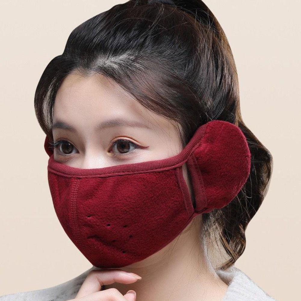 Windproof Earmuffs Mask Fleece Winter Mask Simple Earflap Wrap Mask  Bicycle