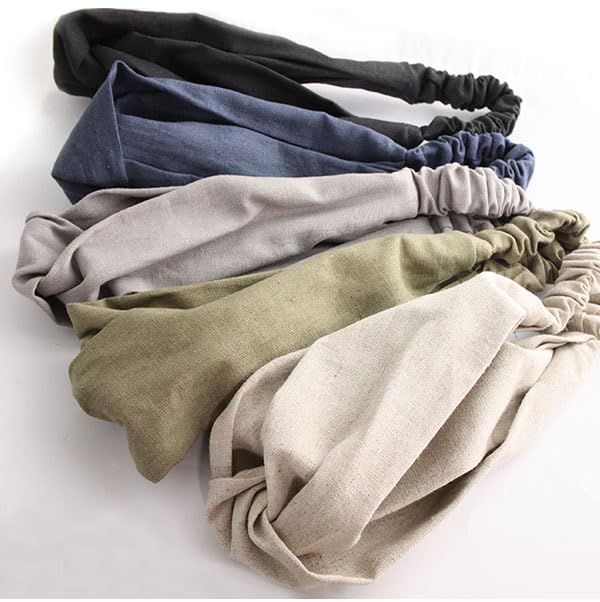 VINGTAINE Natural Cross Hair Simple Hairband, Headband, Accessory, Turban, Style, Gray, HB-51-GY