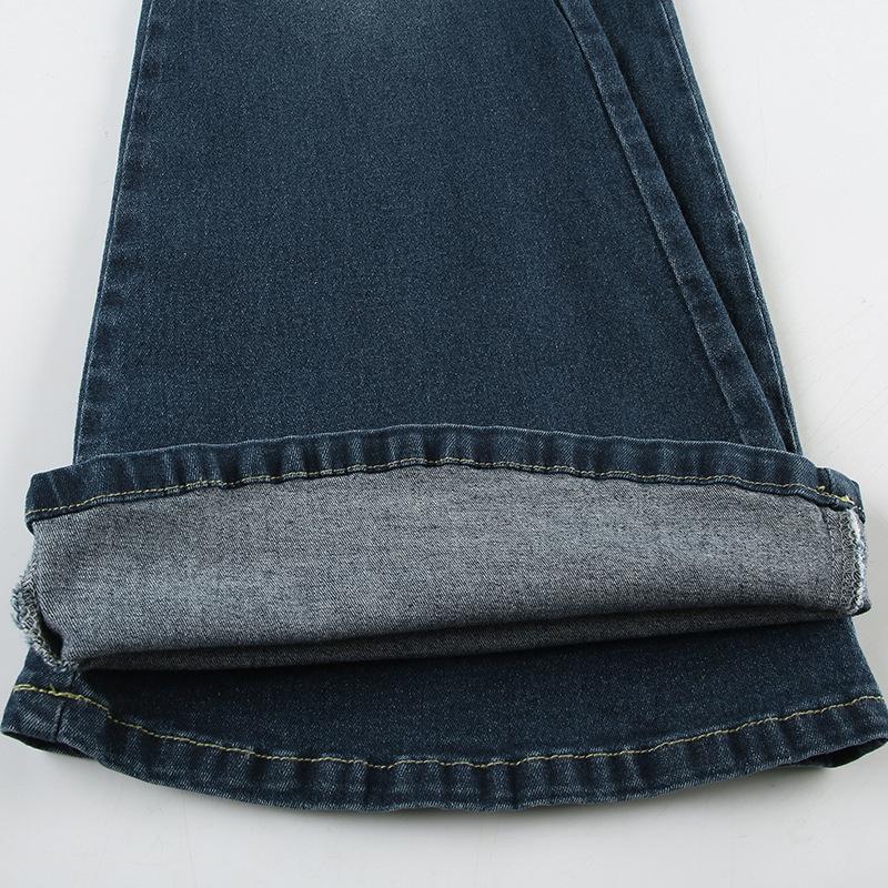 Plant Printed Embroidery Y2K Flare Jeans Women Vintage Skinny Boot Cut Trousers Fashion Street 2000s Denim Pants Fall