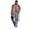 Men's Faux Fur Coat Winter Long Faux Mink Jacket Coat Fluffy Thick Trench Fake Fur Jacket for Men Windproof Long Sleeve Outerwear Warm Parka Overcoat