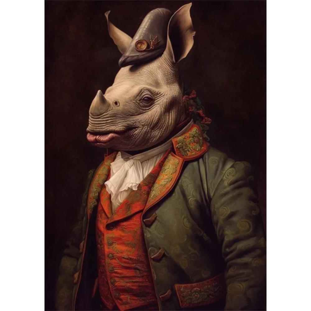 Noble Animals Deer Lion Portrait Vintage Art Posters Canvas Prints Art Paintings Cool Animal Wall Art Pictures Living Room Decor