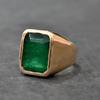 Rich Green Natural Emerald 925 Sterling Silver Yellow Gold Overlay Ring Jewelry, Handmade Gift Ring Jewelry
