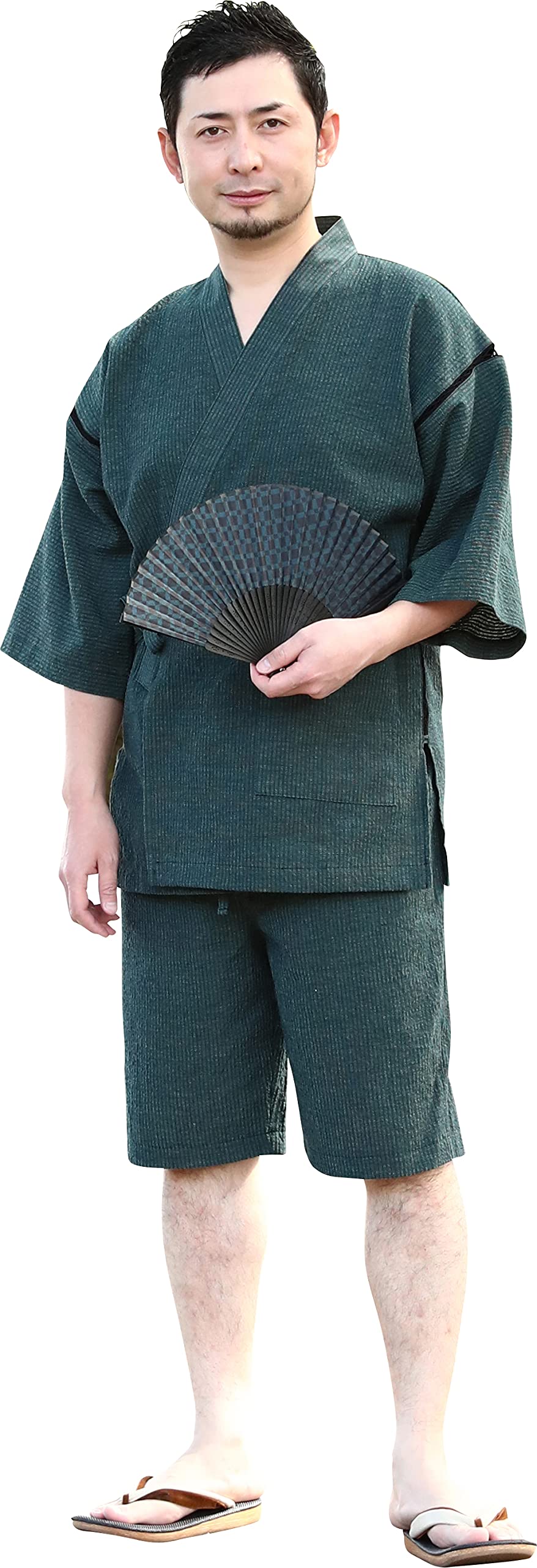 Watano Sato Kurume Chijimi Weave Jinbei summer Made entirely in Sizes A practical and stylish Day (Japanese kimono) - Japan. S/M/L/LL/3L. Father s
