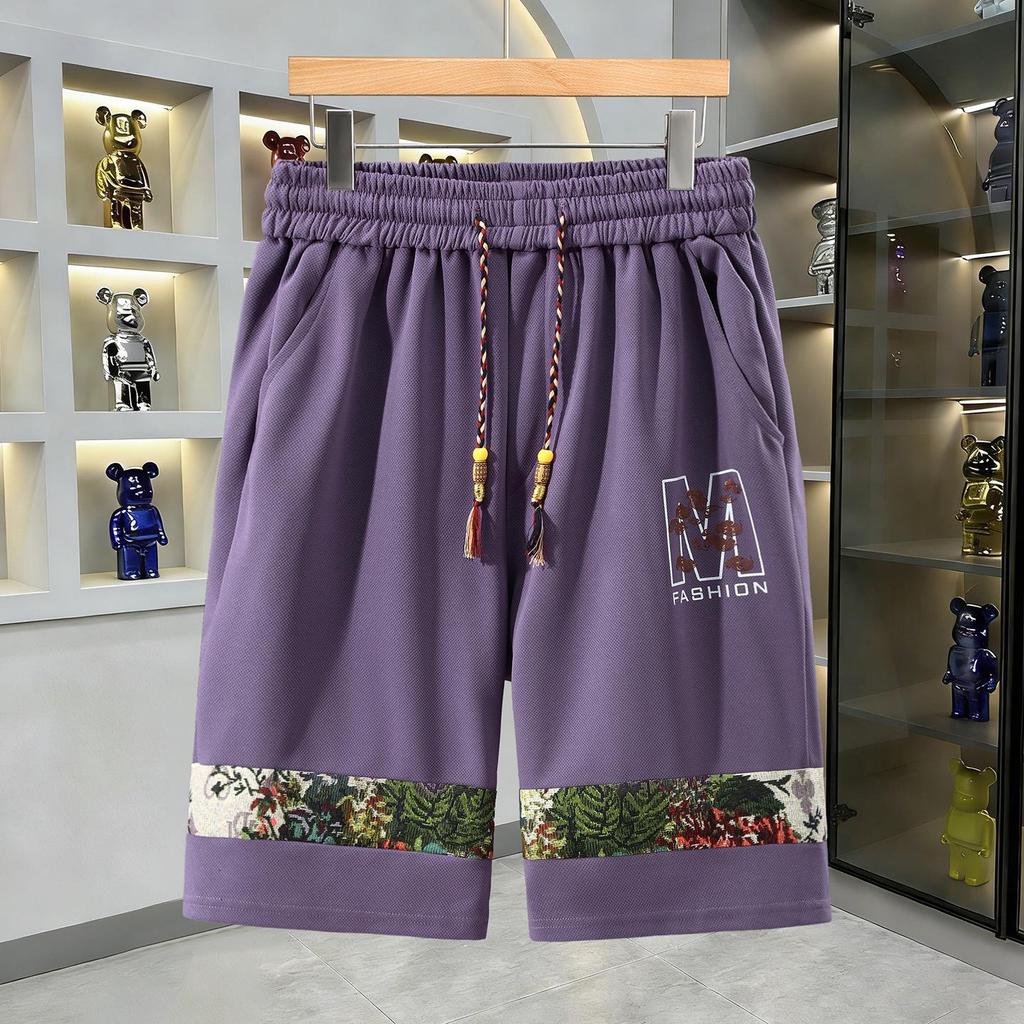 Extra Large Men's Summer Casual Sportswear Set: Loose Short Sleeve and Shorts Two-Piece.