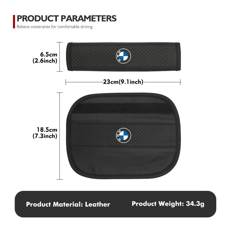 LPTJD1 2026 Car Sticker Leather Car Seat Belt Protector Pad Shoulder Strap Cover For BMW E90 E60 E46 E39 F30 F10 E87 X3 X4 X5 X1 G30 G2