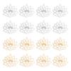 60Pcs 2 Styles Long-Lasting Plated Brass Pendants, Hollow, Lotus Charm, Platinum & Light Gold, 22.5x25x0.3mm, Hole: 1mm, 30pcs/style