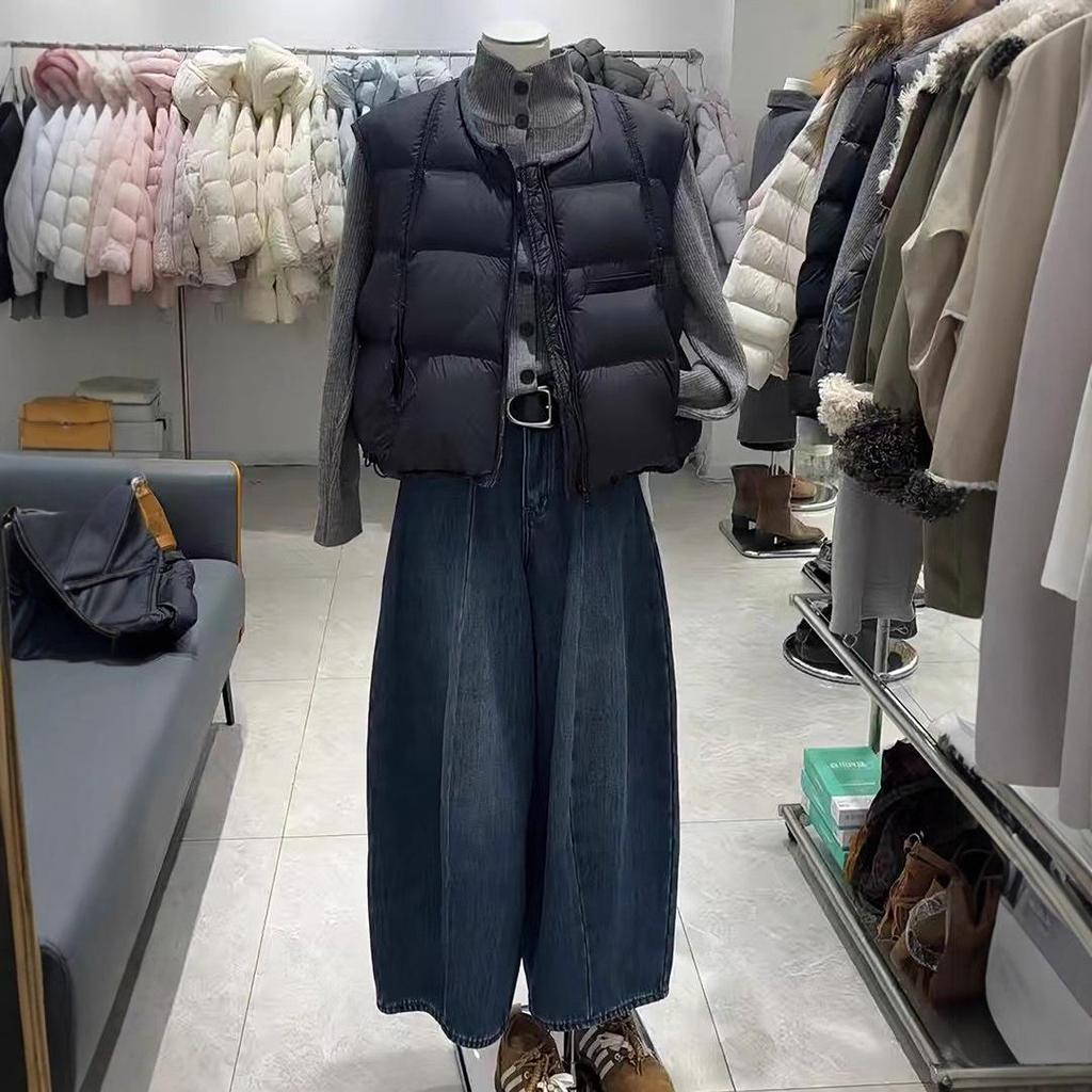 Winter 2025 Casual Chic Three-Piece Set: Knit Sweater, Warm Vest, Wide-Leg Pants