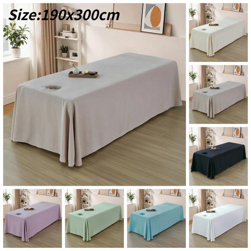 Copri lettino SPA Solido 190x300cm con Foro Amico della Pelle Lenzuolo Completo per Salone di Bellezza Tavolo da Massaggio