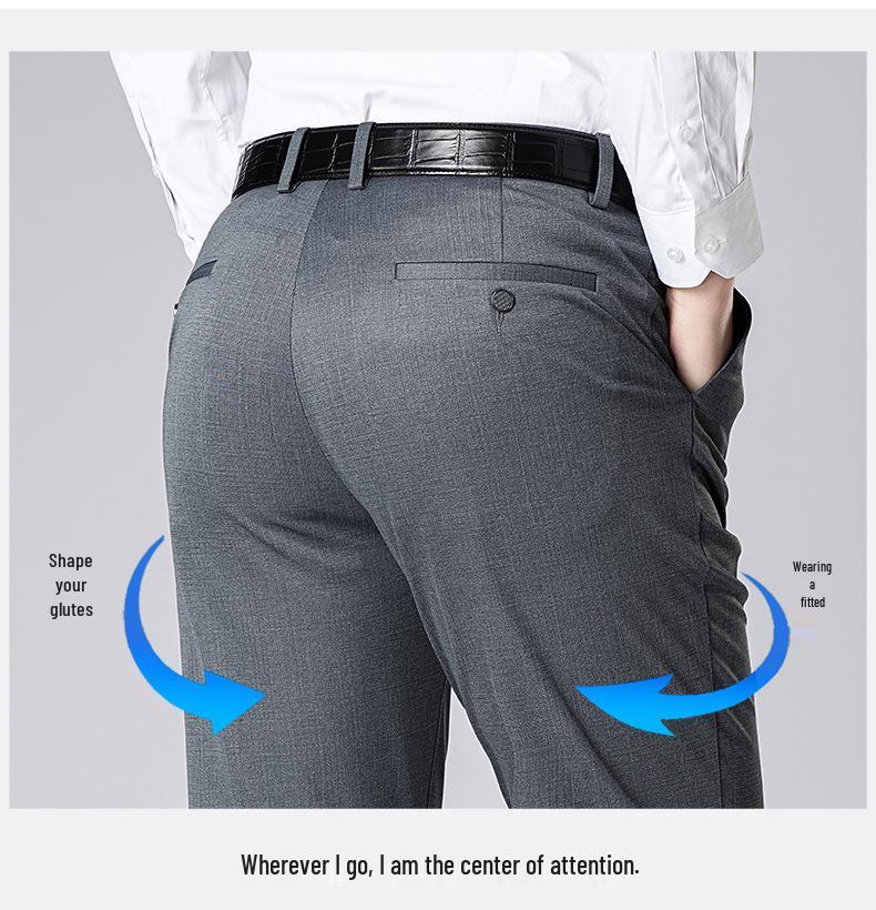 2026 Spring/Summer Men's Lightweight Casual Knit Pants - Fashionable, Versatile, Straight-Leg, Loose Fit for Middle-Aged Men