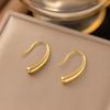 Stainless Steel Earrings Korean Delicate Drop Earrings Premium Half Round Curved Earrings For Women  New Banquet Gifts