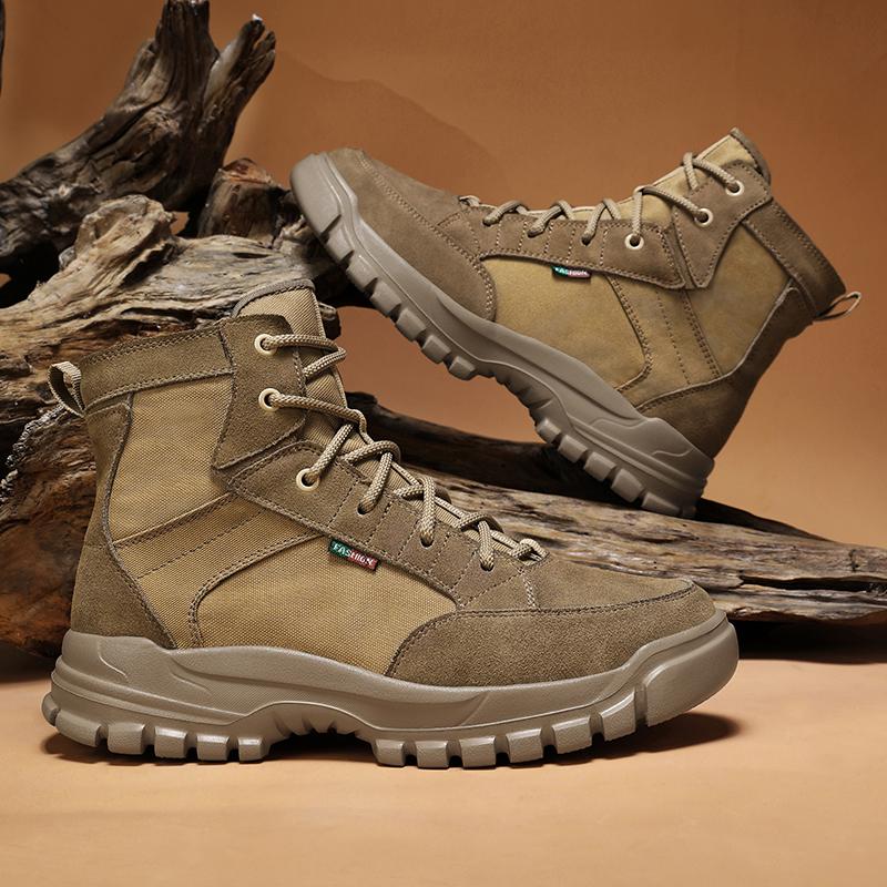 Fashion Street Style Male Mid-Calf Boots Comfortable  Men's Genuine Leather Motocross Boots Fashion Basic Boots Versatile High Top Shoes