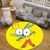 Statement Round Moon Multicolor Carpet, Non-Slip Floor Mat for Living Room