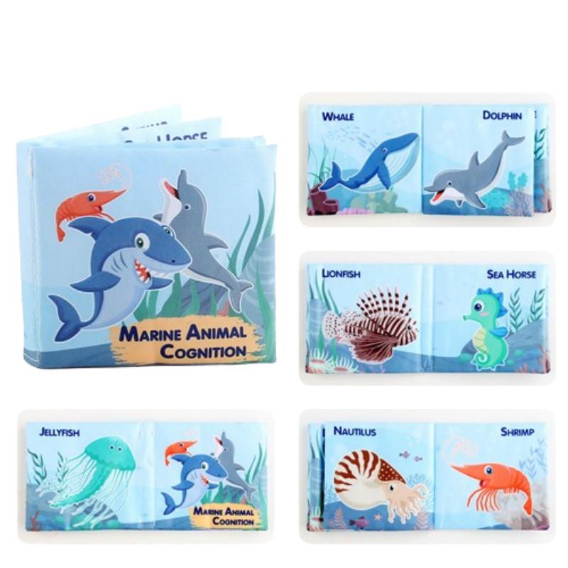 Kinder Lern Alphabet Stoffbuch Reißfest Mit Geräuschpapier 3D Dinosaurier Ozean Stoffbuch