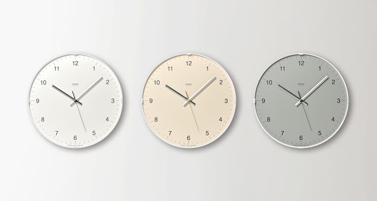 Analog Wall Clock Lemnos Biome Clock White ABS Resin Dome Glass Sweep Second Hand LC24-16 WH