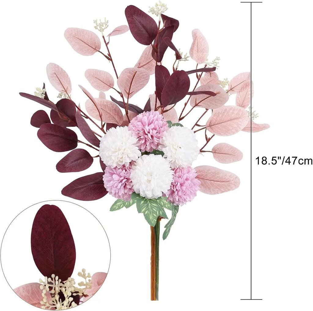 Fake Artificial Flowers Bouquet Silk Floral Arrangements Faux Flowers Plant Wedding Bride Bouquets Tables Centerpieces for Home