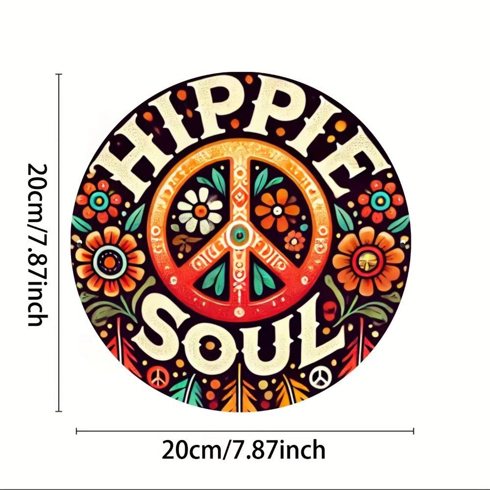 Tin Art Painting Metal Wall Decor 20x20cm Handmade Craft Home Decorative Plate