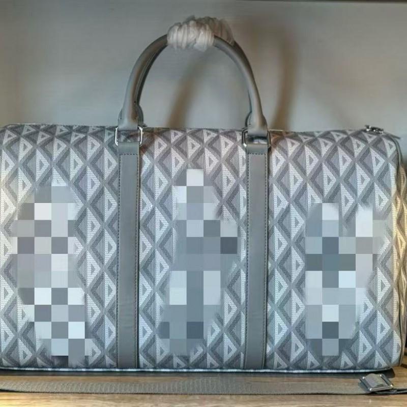 Large Capacity Travel Duffel Bag Men Plaid Waterproof Antibacterial 50x18x27cm 20-35L Casual Trip