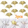 3pcs Ginkgo Leaves Napkin Ring Buckle Holders for Wedding Party Thanksgiving Celebrate Festival Dinner Table Decoration