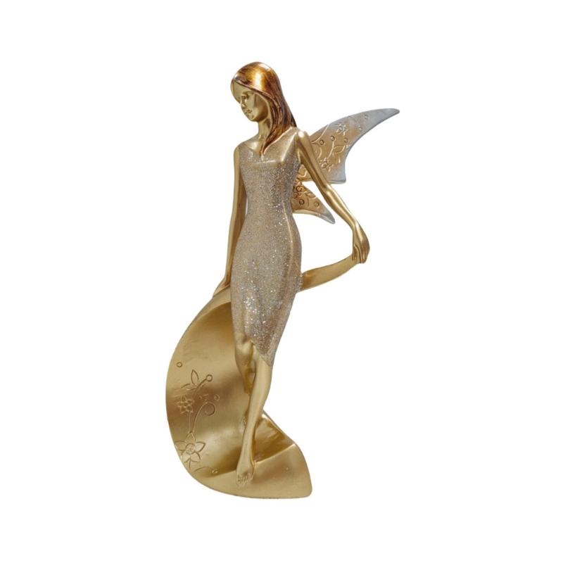 Resin Angelic Statue Flower Girl Decorative Ornament High Decorative Figurine for Christmas and Thanksgiving Day