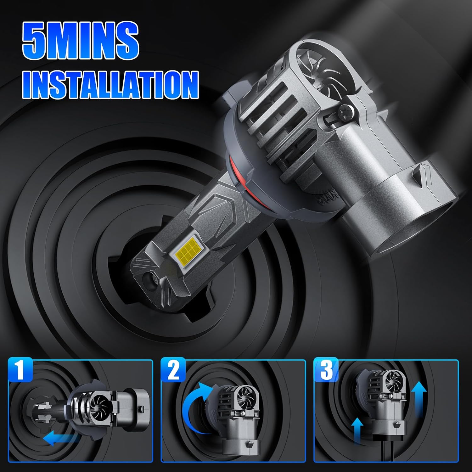 9006 Bulbs, HB4 Fog Lights Cool White, Plug & Play (Pack of 2)