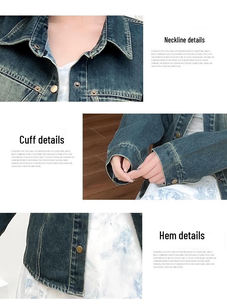 Autumn Korean Retro Slimming Denim Jacket for Women