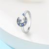 925 Silver Women Rings Sparking Zircon Sunflower Star Moon Open Ring For Engagement Jewelry Anniversary Gifts