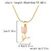 Light Luxury Zircon Tulip Flower Pendant Necklace for Women Elegant Stainless Steel Clavicle Chain Fashion Party Jewelry Gift