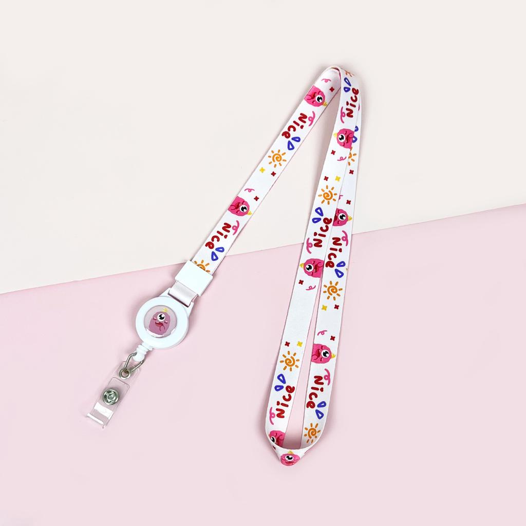 Cartoon Teleskopische Leichtziehbare Schnalle Lanyard Studenten Anti-Verlust Kartenhalter Halsband Langes Seil Arbeits Namensschild Namensschild Lanyard