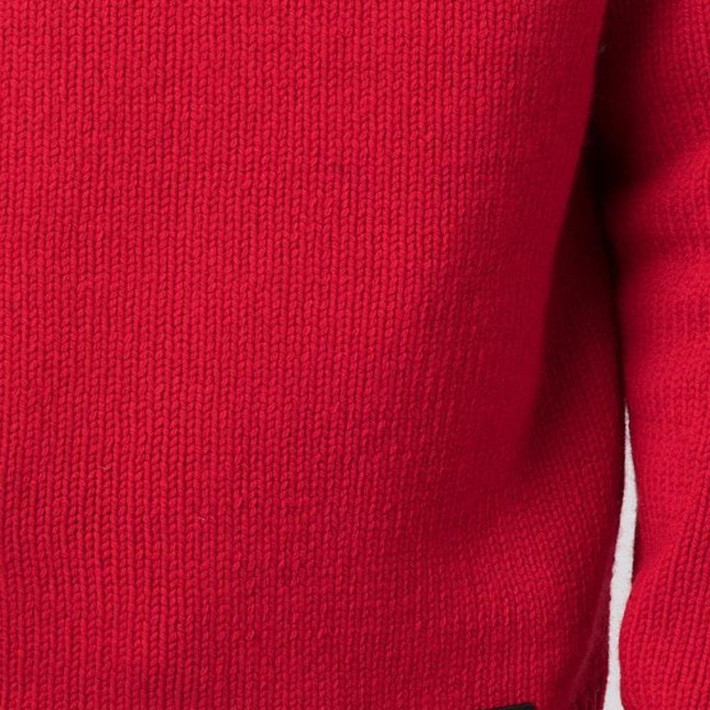 Polo Ralph Lauren Jesień/Zima 21 Sweter męski z prążkowanej wełny z wysokim kołnierzem i długim rękawem Czerwony 710814395-006