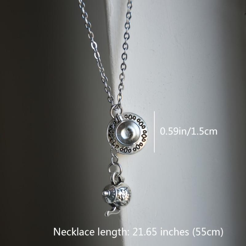 Retro Coffee & Tea Cup Pendant Necklace - Unique Sweater Chain Accessory