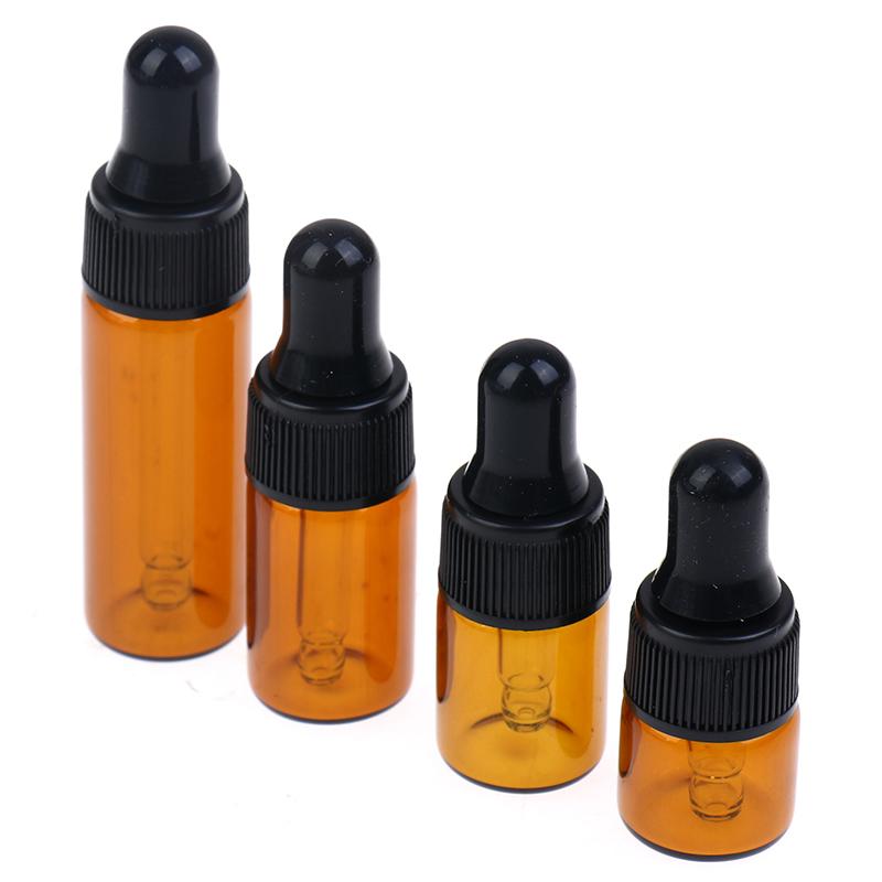 10 Stück ätherische Öl-Tropfflaschen aus Glas, 1 ml, 2 ml, 3 ml, 5 ml, Pflanzenöl-Essenz