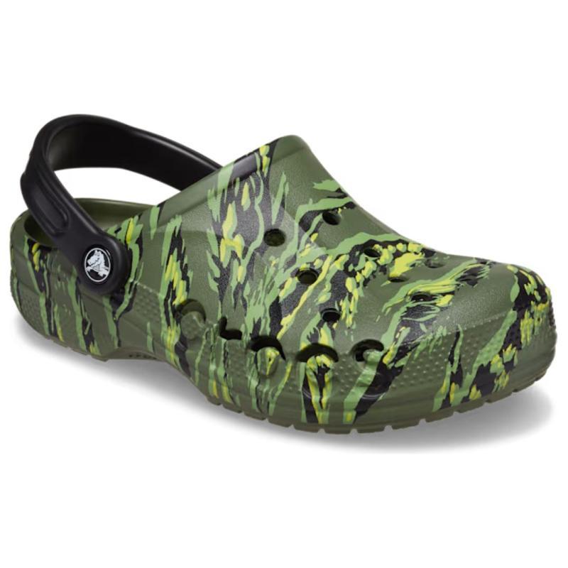 Crocs Breathable Round Toe Thick Sole Hole Shoes Unisex Camouflage Green