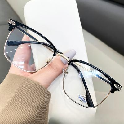 Eyebrow TR Half-frame Men's Handsome Black Elegant Anti-blue Light Glasses Can Be Matched with Prescription Myopia Glasses Frames