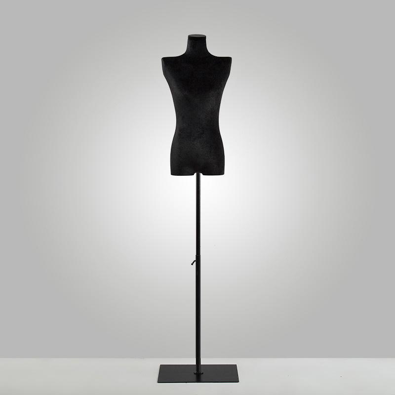 Korean Style Black Off-Shoulder Women's Half Body Mannequin with Right Angle Shoulder and Full Body Display Stand