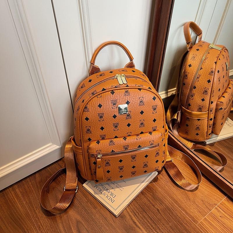 2025 New Large-capacity Backpack Female Cartoon Cute Bear Lady Backpack Korean Version Foreign-style Printed Backpack Tide