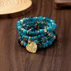 Multi-layer wooden bead beaded bracelet women's elastic rope bracelet