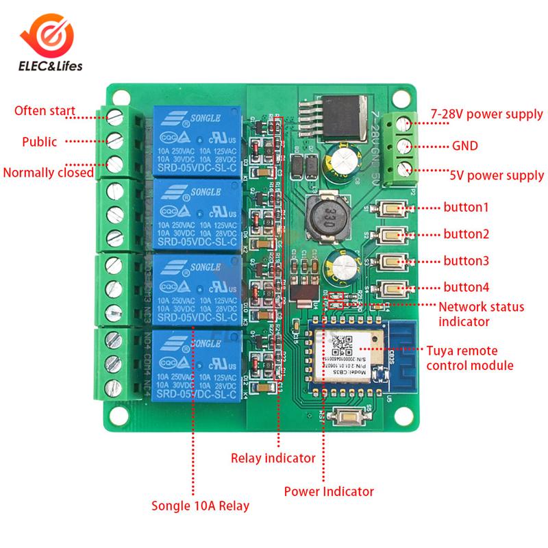 USB 1V DC 7-11V 1 Channel Smart WiFi Wireless Remote Control Relay Switch Module For Mobile Phone Tuya APP Control Smart Switch
