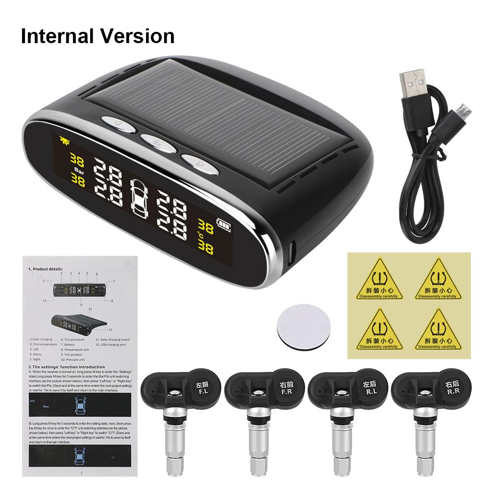 

Солнечная TPMS Система контроля датчиков давления в шинах автомобиля Тестер шин Диагностические инструменты Комплект сигнализации Цифровые автомобильные аксессуары Interior Sensor