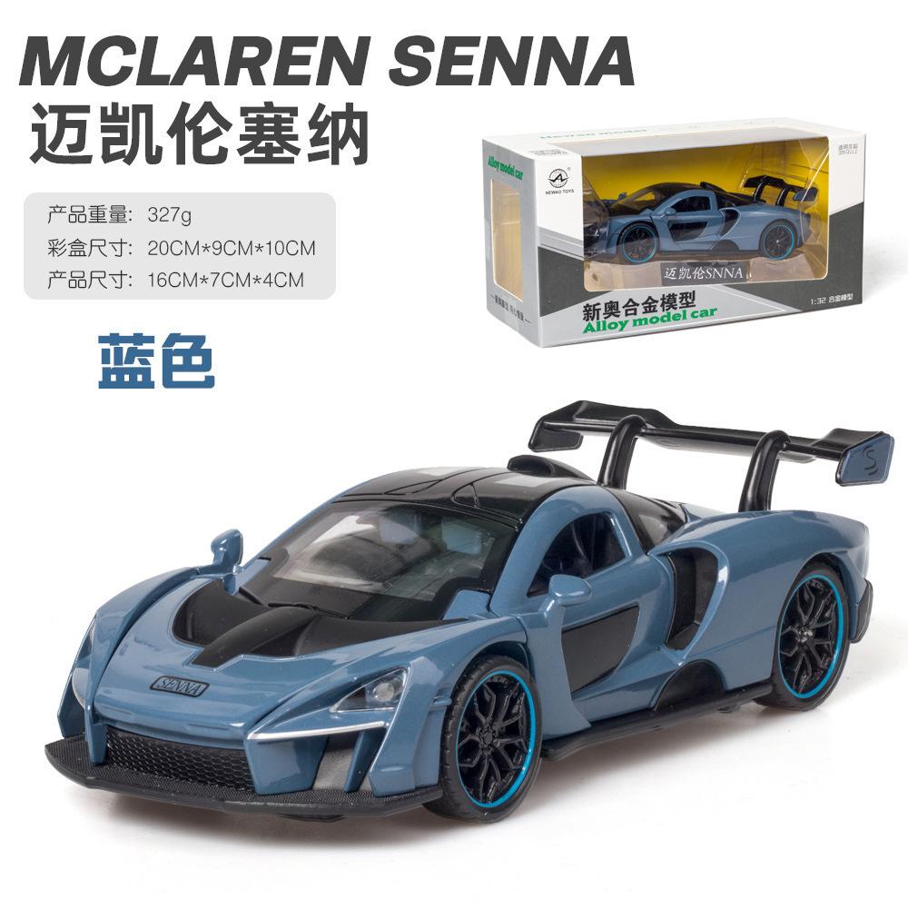 1:32 Senna Supercar Car Model Metal Diecasts & Toy Vehicles Simulation Sound Light Collection Toys For Children Gift