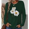 2025 Autumn & Winter Women's New Casual Crew Neck Long Sleeve Top 3D Flower Pattern