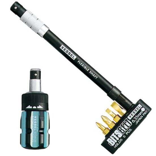 

VESSEL Metal Line Stubby Ratchet Driver 820FX-4