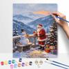 Christmas Santa Claus Snowman Gingerbread Tree Gift Mountain Scenery digital painting oil painting art kit hand painting home decoration painting