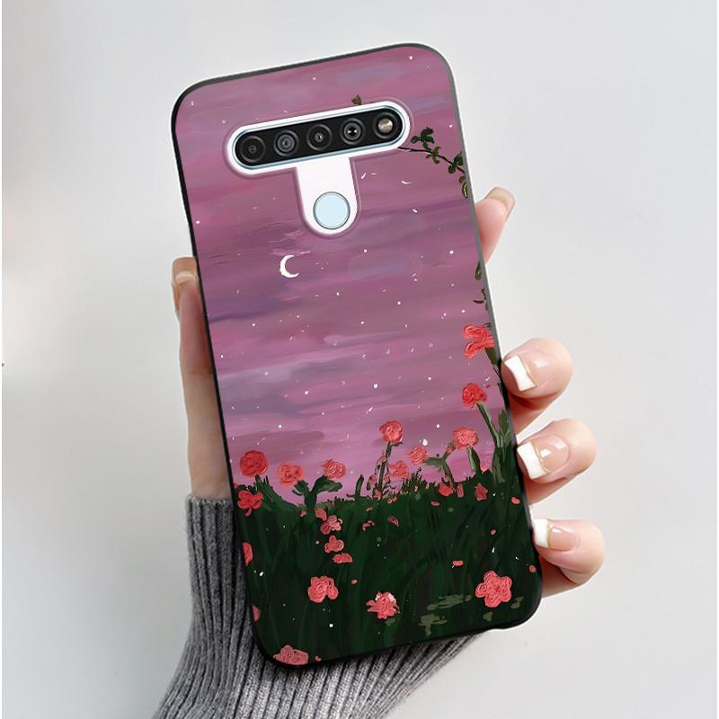 Cute Case For LG Q61 Capa For LG K61 Coque For LG Q70 Fundas Printing Shell Protective Cover Soft Silicone Cartoon Black Casing