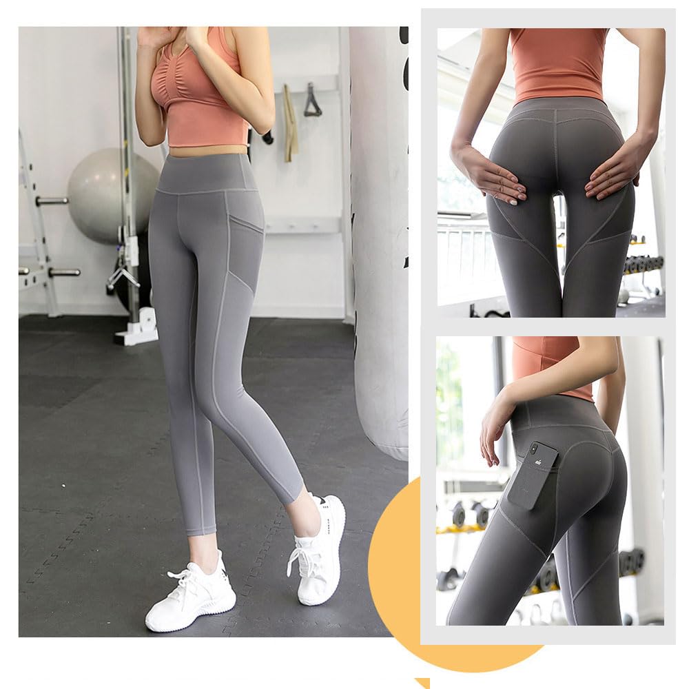 Yodilala Yoga and Fitness Wear with Mesh Side Yoga Super UV Size XL Women's Pockets, High-Waisted Pants, Moisture-Wicking, Quick-Drying, Stretch,