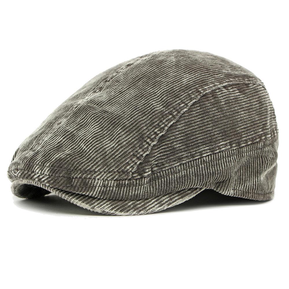 Autumn Winter Corduroy Cap Men Beret British Cap Forward Cap