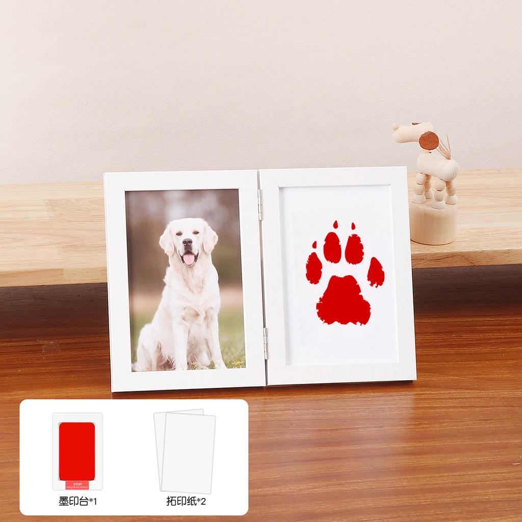 Pet Memorial Gifts for Pet, Dog Paw Print Frame Kit,Inkless Paw Print Kit,zWooden Pawprint Photo Frame,Gifts for Pet Lovers