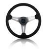 Universal Speed Boat 3 Spoke Steering Wheel Yacht Seaboat Aluminum Alloy Coating 3/4 Inch Shaft Helm Replacing Parts